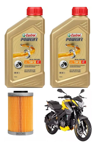 Kit Service Bajaj Rouser Ns 200 As Filtro + Power 1 Sia++