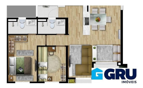 Imagem 7 de 15 de Apartamentos Em Guarulhos De 66 A 81m². 3 E 2 Dormitórios Com Suíte E Terraço Com Churrasqueira.