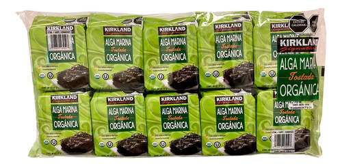 Alga Marina Orgánica Sazonada Y Tostada 10 Piezas De 17g