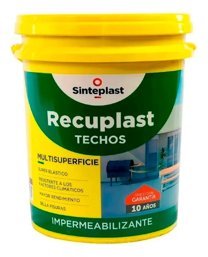 Recuplast Techos Sinteplast Impermeabilizante Blanco X20 Lts