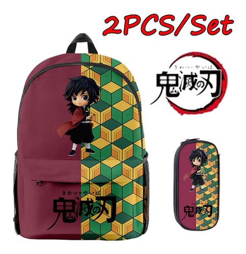 Juego De Mochila Escolar Para Adolescentes Demon Slayer De 2