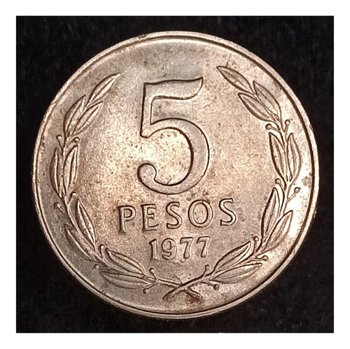 Chile 5 Pesos 1977 Excelente Km 209