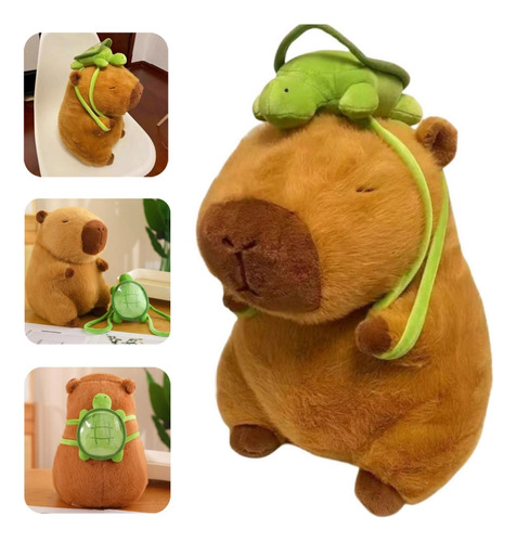 Mochila Capibara De Peluche Y Tortuga De 45 Cm