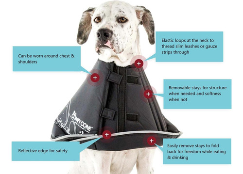 Comfy Cone Cono Para Perros, Gatos, Grande, Negro - Comfo...