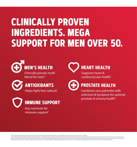 Suplemento Multivitamínico Gnc Mega Men 50 Plus 60 Comprimid