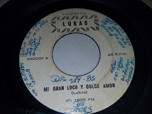 Lp Vinilo Disco Acetato Vinyl Lukas Mi Gran Loco Y Dulce Amo