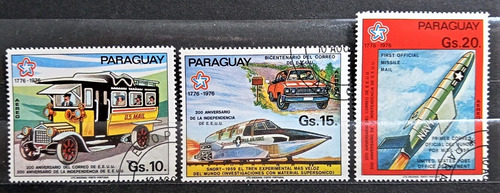 Paraguay Autos Aviones, Serie Aér Sc 1669-71 76 Usada L17057