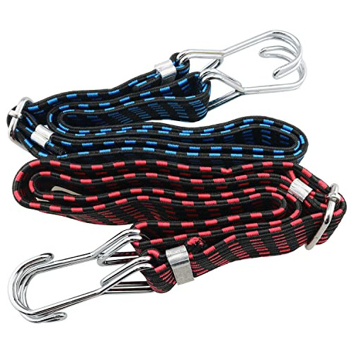 2pcs Cuerda Elástica Plana Ajustable De 1 Metro Gancho...