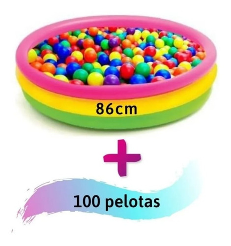 Kit Piscina Inflable Intex Multicolor Pequeña + 100 Pelotas