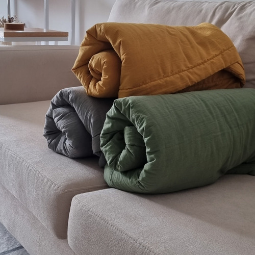 Pillow Manta Protector Cubre Asiento Sillon Tusor 2 Cuerpos