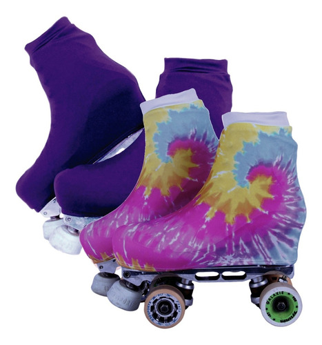 Polainas Cobre Patins Kit 2 Pares Tie Dye2 E Roxa + Brinde