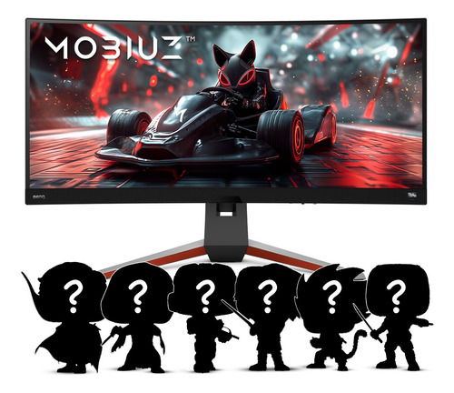 Monitor Gamer Curvo 144hz Benq Mobiuz Ex3410r + Funko Pop Negro/gris