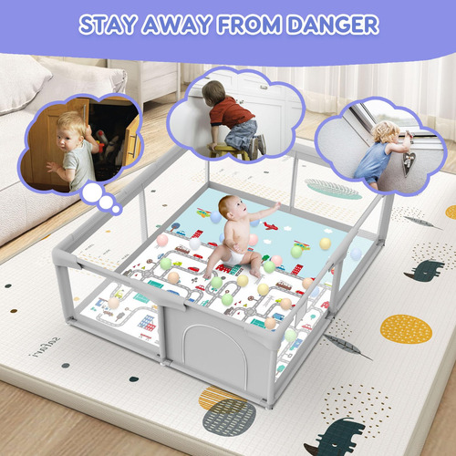 Baby Playpen Besuhot Baby Playard Con Puerta De 127 X 127 Cm