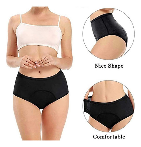 Pack De 5 Pantalones De Algodón Para El Período Menstrual Po
