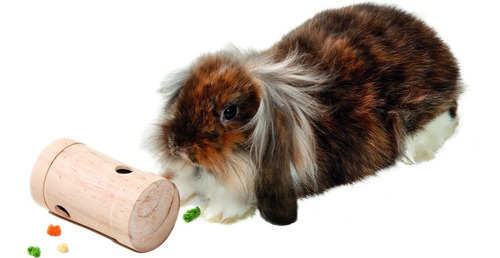 Imagen 1 de 6 de Dispensador Snack Juguete Cobayos Conejos Hamster Madera
