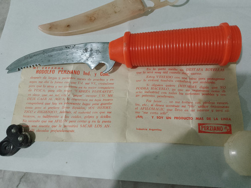 Antiguo Cuchillo Perziano P. Pescador, Varios Usos , Flota Naranja Claro (Usado)