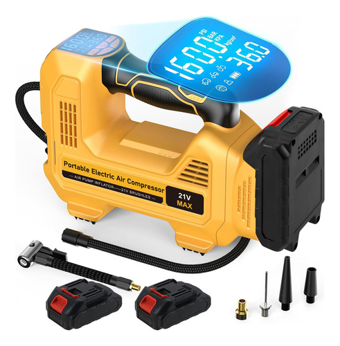 Compressor De Ar 150psi Com Tela De Led,bateria Llítio Dupla