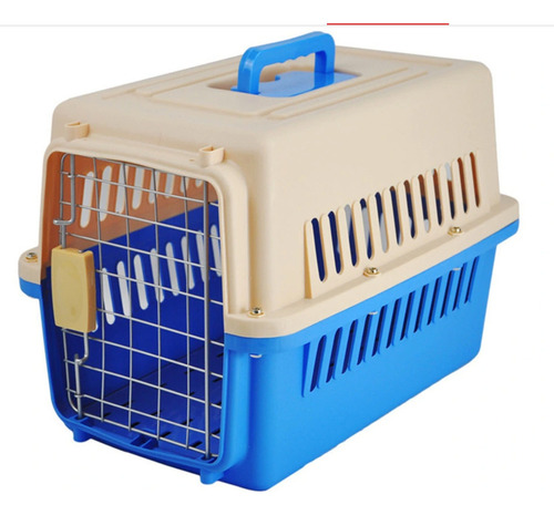 Transportadora Para Perro Kennel Jaula Mascota Mediano 61 Cm Color Azul
