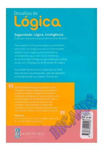 Livro de Passatempo Coquetel Problemas de Lógica Kit 2 Vols