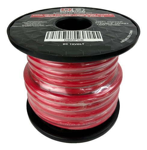 Rollo De Cable Rojo Db Sound Dbofc0 15 Metros Cal 0ga Ofc