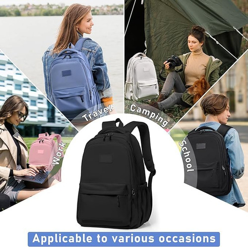 Mochila Para Ordenador Portátil, Mochila De Viaje, Mochila Impermeable,mochilas Para Hombres Y Mujeres Para Estudio, Viajes, Trabajo (casual, Negro,