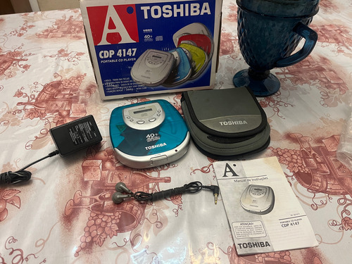 Discman Toshiba Raridade Ñ Pioneer Sony Walkman Ñ Funciona Verde-claro (Usado)
