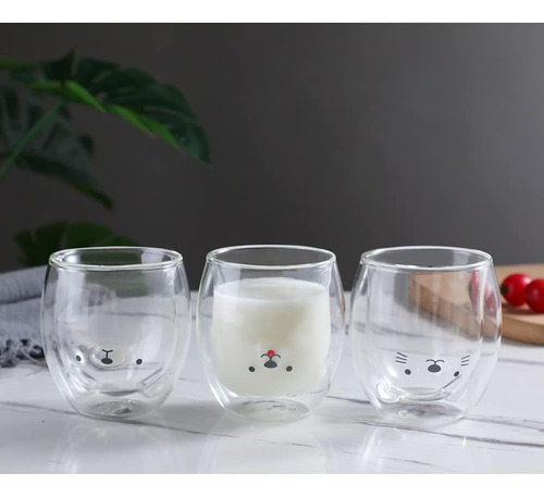 Taza De Perro Tazas De Vidrio De Doble Pared Aislante Taz...