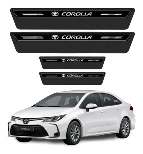 Imagem 1 de 7 de Soleira Protetor Porta Toyota Corolla 2019 2020 2021 Preto