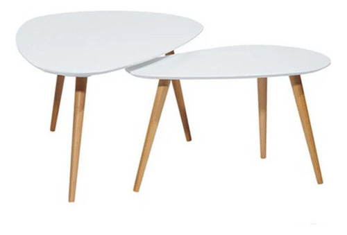Mesa Ratona Nordico Ovalado Set X 2 Unidades - Combohome