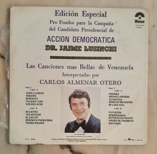 Disco Lp De Acetato Para Coleccionista