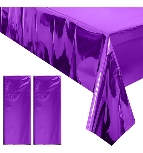 Mantel Metalizado Morado Lila X2 Unidades Excelente Calidad 