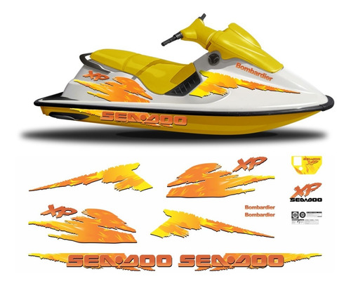 Kit Adesivos Emblema Seadoo Sea Doo Xp 1995 1996 Jet Ski 