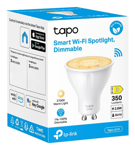 Tapo L610 Bombilla Dicroico Led Blanca Gu10 Wi-fi Tp-link