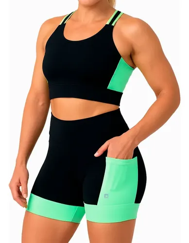 Conjunto De Shorts E Top Nadador Para Corrida Sustentação