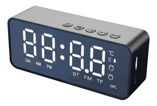 Reloj Despertador Espejo Con Altavoces Bluetooth