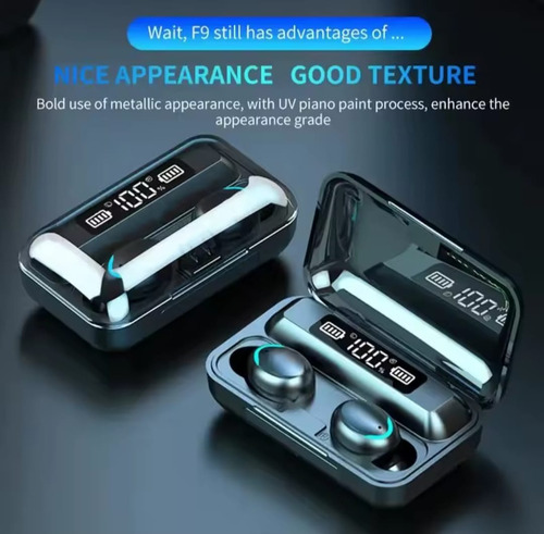 Auriculares Inalámbricos Tws F9 - Sonido Premium Y Confort Negro