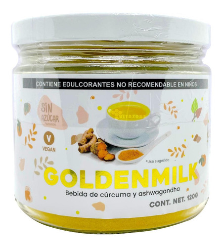 Imagen 1 de 3 de Leche Dorada 120 G Cúrcuma Golden Milk Vegana.