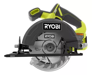 Sierra Circular Ryobi One+ Inalámbrica De 5-1/2 18v Color Verde