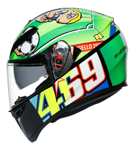 Casco Agv Para Moto Pista K-3 Sv Rossi Mugello Con Pinlock