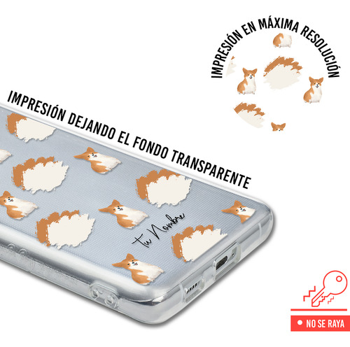 Funda Para Zte Para Mujer Perrito Corgi Manchas Con Nombre
