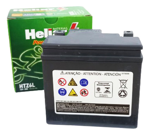 Bateria Moto Htz6l Biz 110/125 Cg 125/150 Heliar 5ah Selada