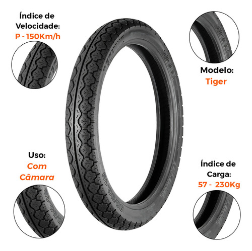 Pneu Traseiro Yes 125/ Gsr 150 90-90-18 Tiger Technic