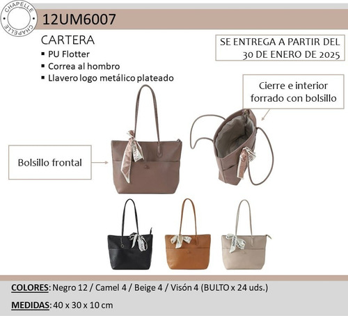 Cartera Pu Con Asa Fija La Chapelle Chocolate Lisa Níquel Chocolate