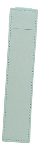 Estuche De Lápices De Cuero Pu Con Portalápices Azul Claro