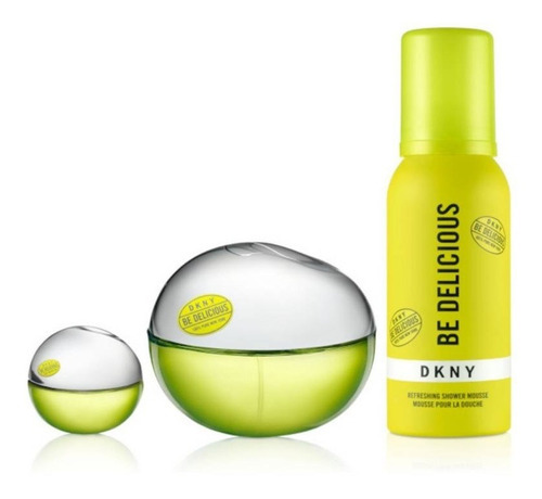 Perfume Dkny Be Delicious 100ml + 7ml + Espuma De Ducha Set
