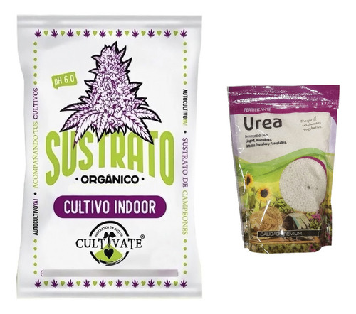 Sustrato Cultivate Indoor 80lts Fetilizante Urea Lj 500gr