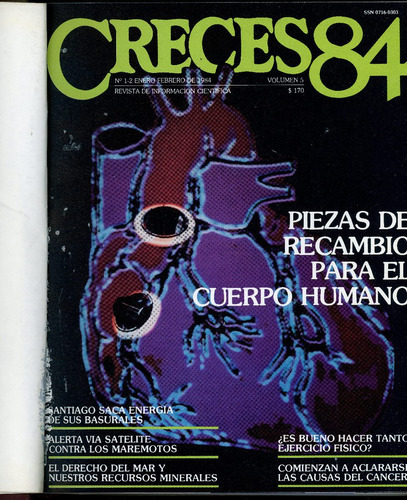 Revista Creces,  Año 1984 Completo, 12 Revistas Empastadas.