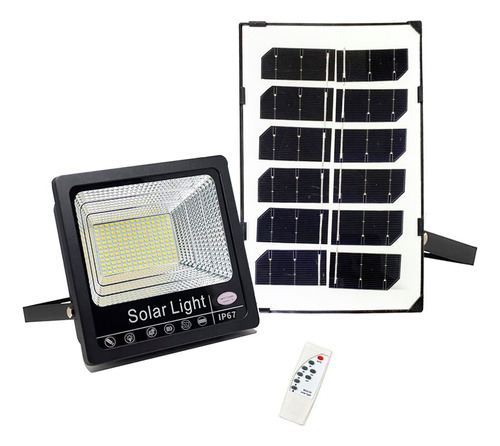 Foco Solar Led 45 W Sensor Exterior Foco Panel Solar C/remot