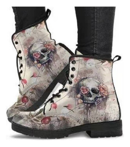 Botas Altas Con Estampado De Calaveras Y Flores 2024