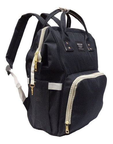 Pañalera Multifuncional Cambiador Bolso Morral Bebe Negro